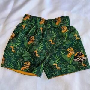 Jurassic park toddler swim trunks dinosaurs t-rex with liner Sz 12m